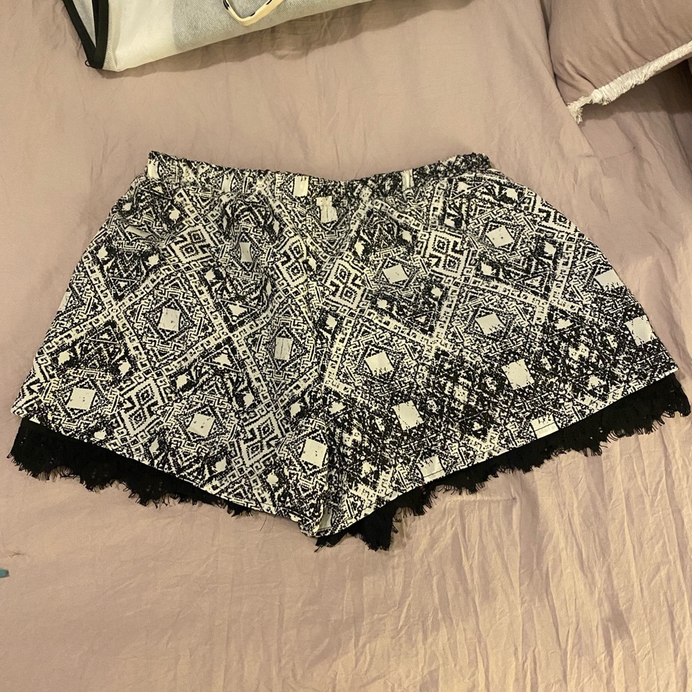 Socialite Black and White High Waist Women's Shorts